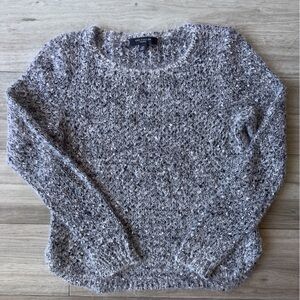Ann Taylor Petite Textured Gray White Speckle Knit Sweater Size Small